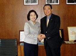 清原市長と市原則之さん 清原市長と市原則之さん